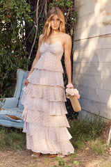 Georgina Floral Print Tiered Maxi Dress