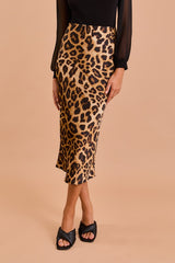 Among The Rest Leopard Midi Skirt