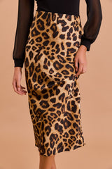 Among The Rest Leopard Midi Skirt