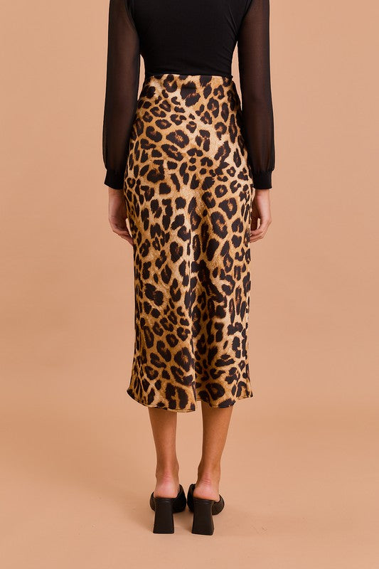 Among The Rest Leopard Midi Skirt