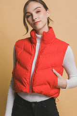 Cherry Bomb Red Puffer Vest