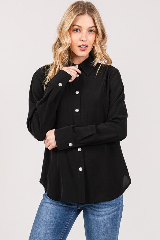 Time Of Day Pearl Button Up Top