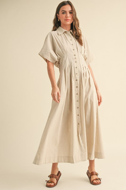 Give It Time Striped Midi dress