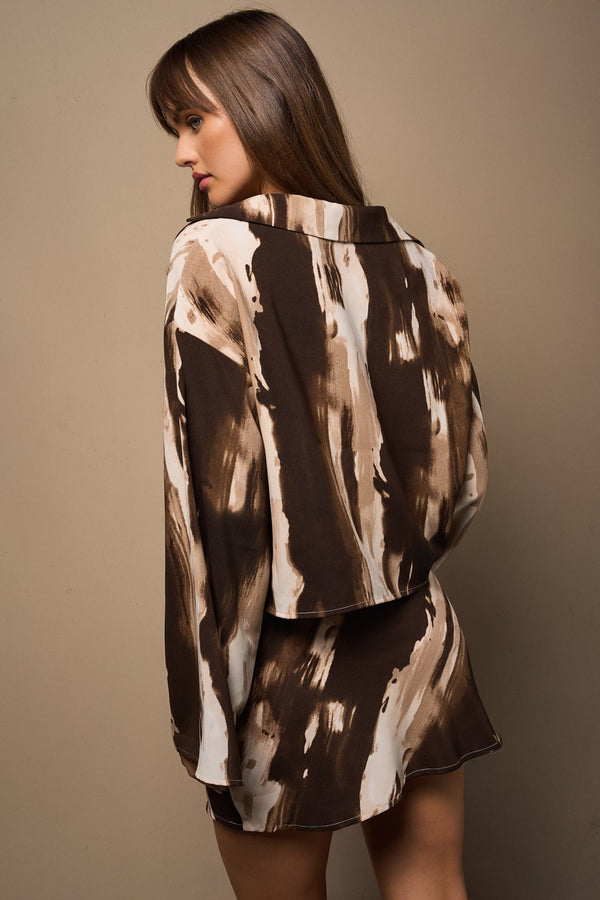 Mocha Swirl Bias Top