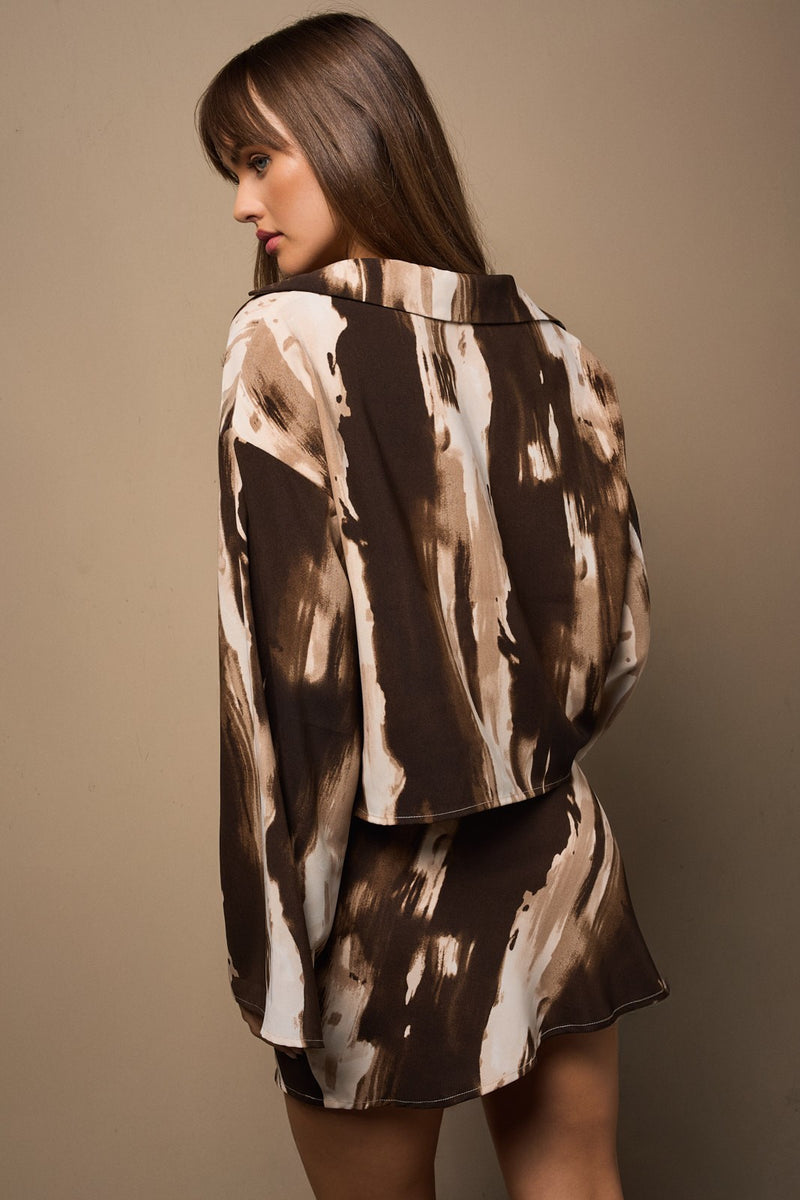 Mocha Swirl Bias Top