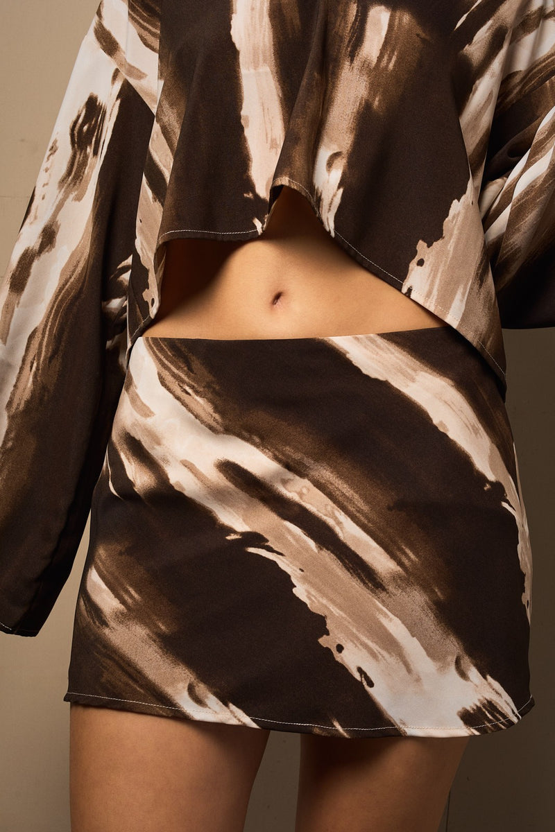 Mocha Swirl Bias Skirt