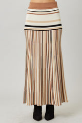 Mocha Lines Maxi Skirt
