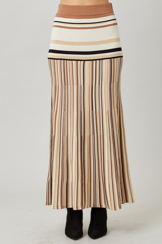 Mocha Lines Maxi Skirt