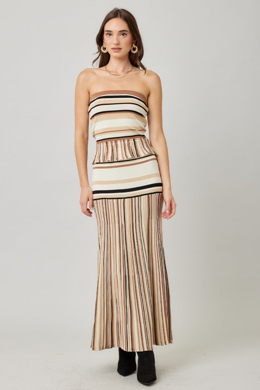 Mocha Lines Maxi Skirt