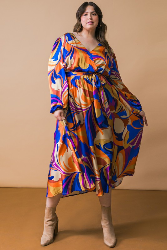 Keep Showing Up Printed Midi Dress