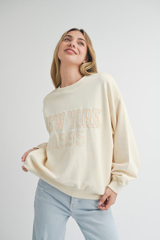 New York Letter Patch Sweatshirt