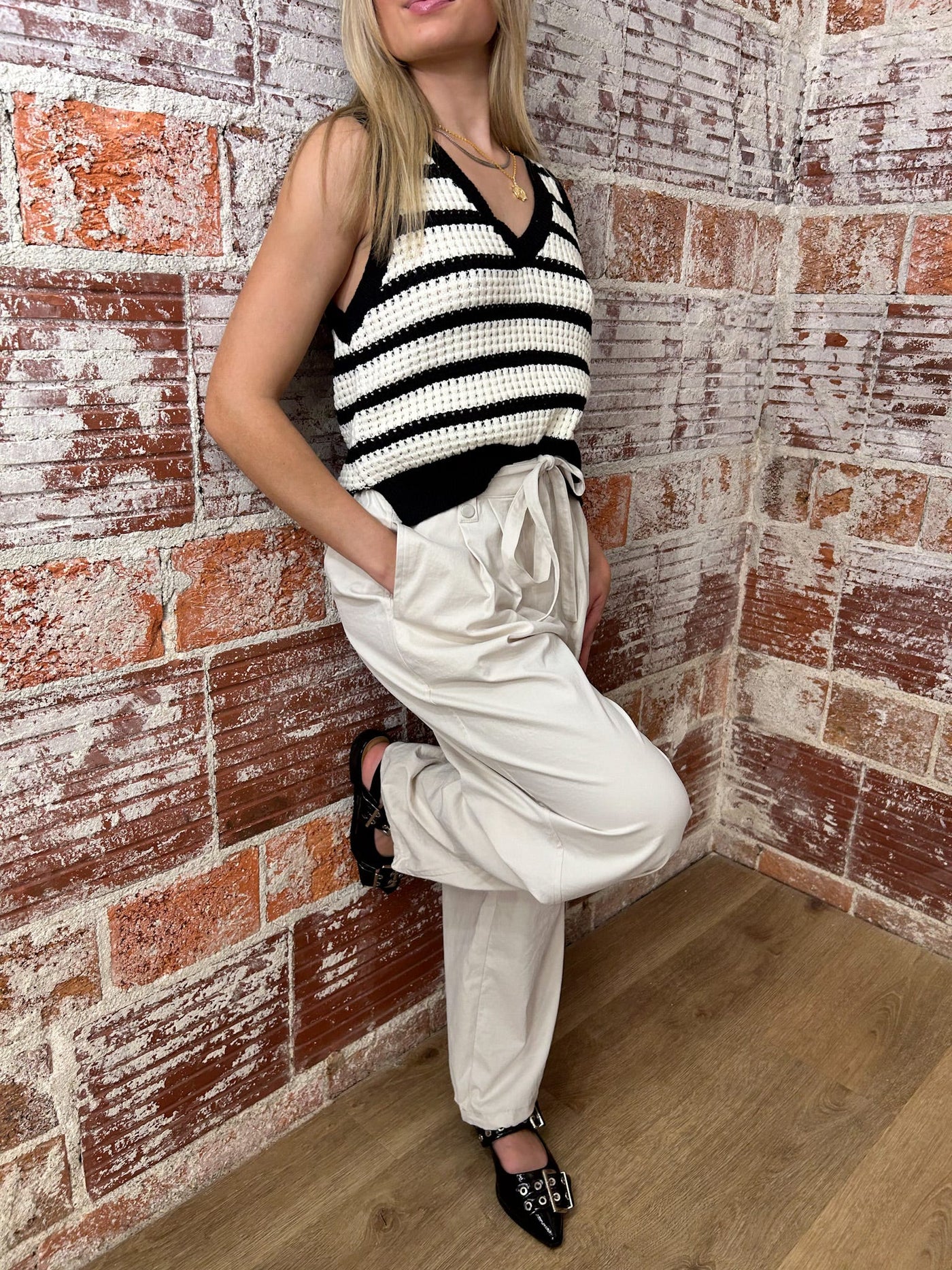 Gone Again Striped Sweater Vest – beyourself boutique
