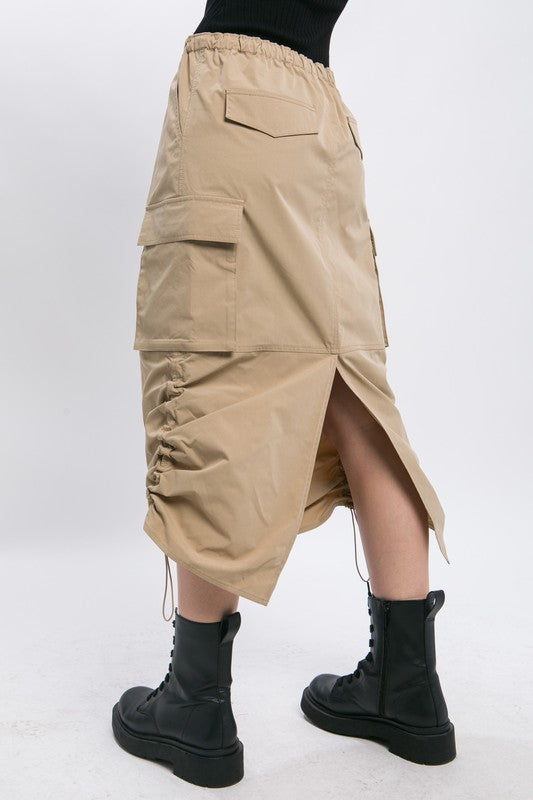 Tell Me About It Cargo Midi Skirt