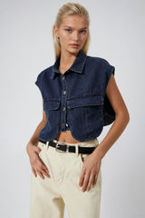 Cropped Utility Top With Oversized Pockets