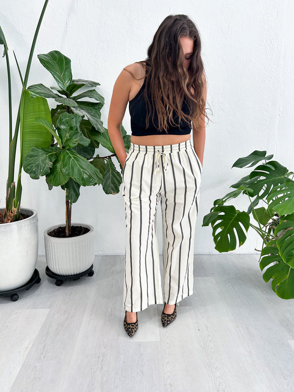 Santa Barbara Striped Linen Pants