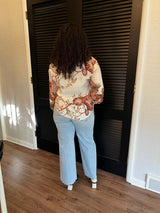 Tiger Bloom Button-Down Blouse