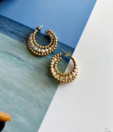 Winding Road Twist Beaded Hoops