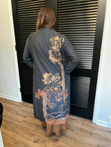 Multitone Button-Front Trench Coat/Dress