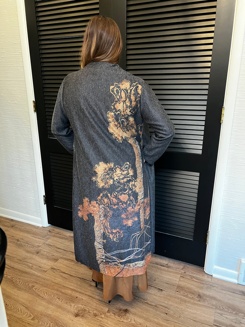 Multitone Button-Front Trench Coat/Dress