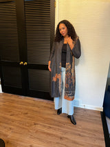 Multitone Button-Front Trench Coat/Dress