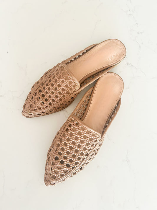 Jalissa Leather Woven Mules