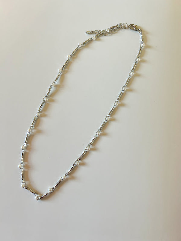 Quinn Silver and Pearl Necklace