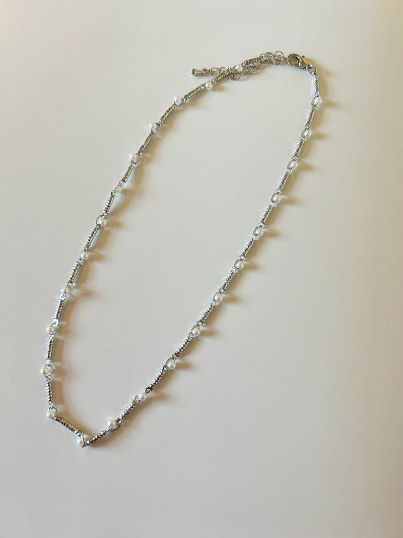 Quinn Silver and Pearl Necklace