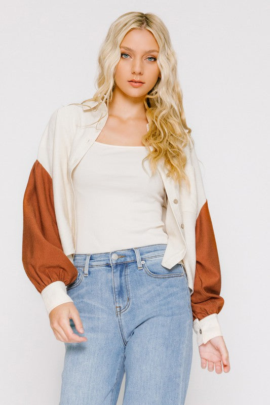 Carlson Colorblock Button Up Top