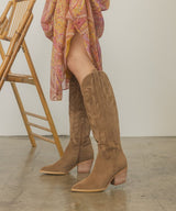 Samara Embroidered Tall Suede Cowboy Boot
