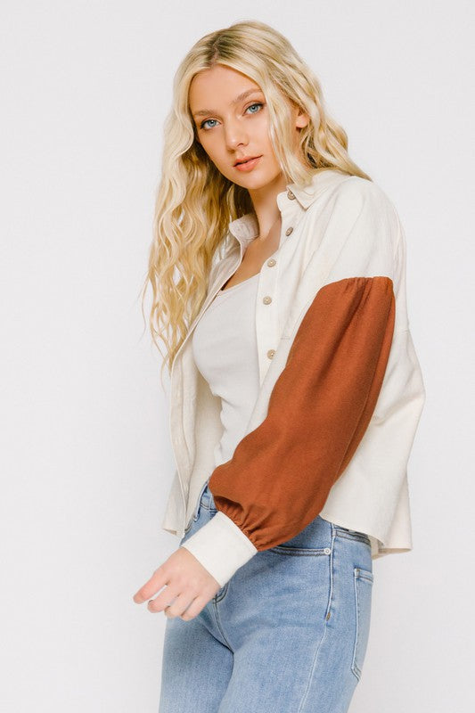 Carlson Colorblock Button Up Top