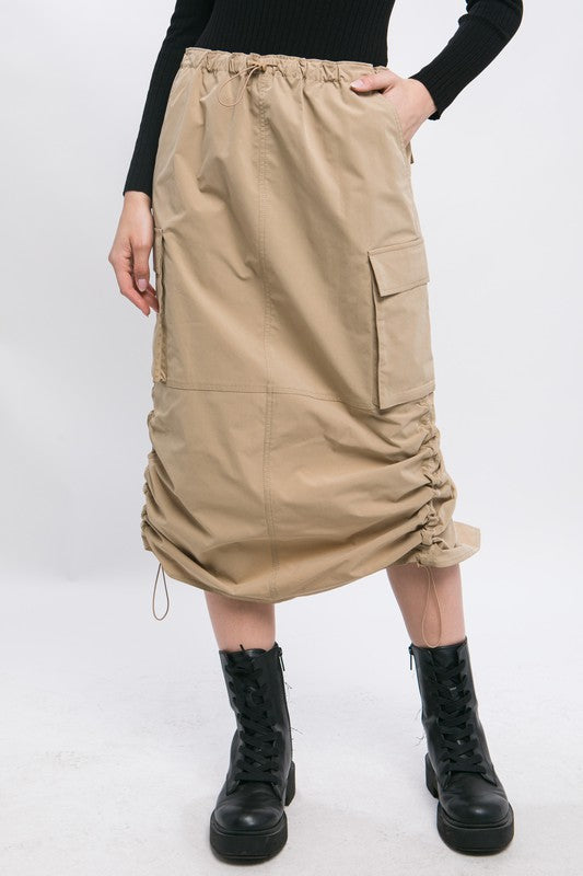 Tell Me About It Cargo Midi Skirt