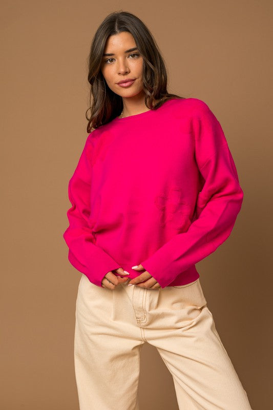 Daisy Chenille Embroidered Sweater