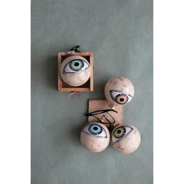 3" Round Glass Eyeball Ornament