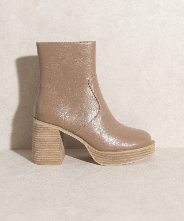 Alexandra Faux Leather Taupe/Mauve Boot