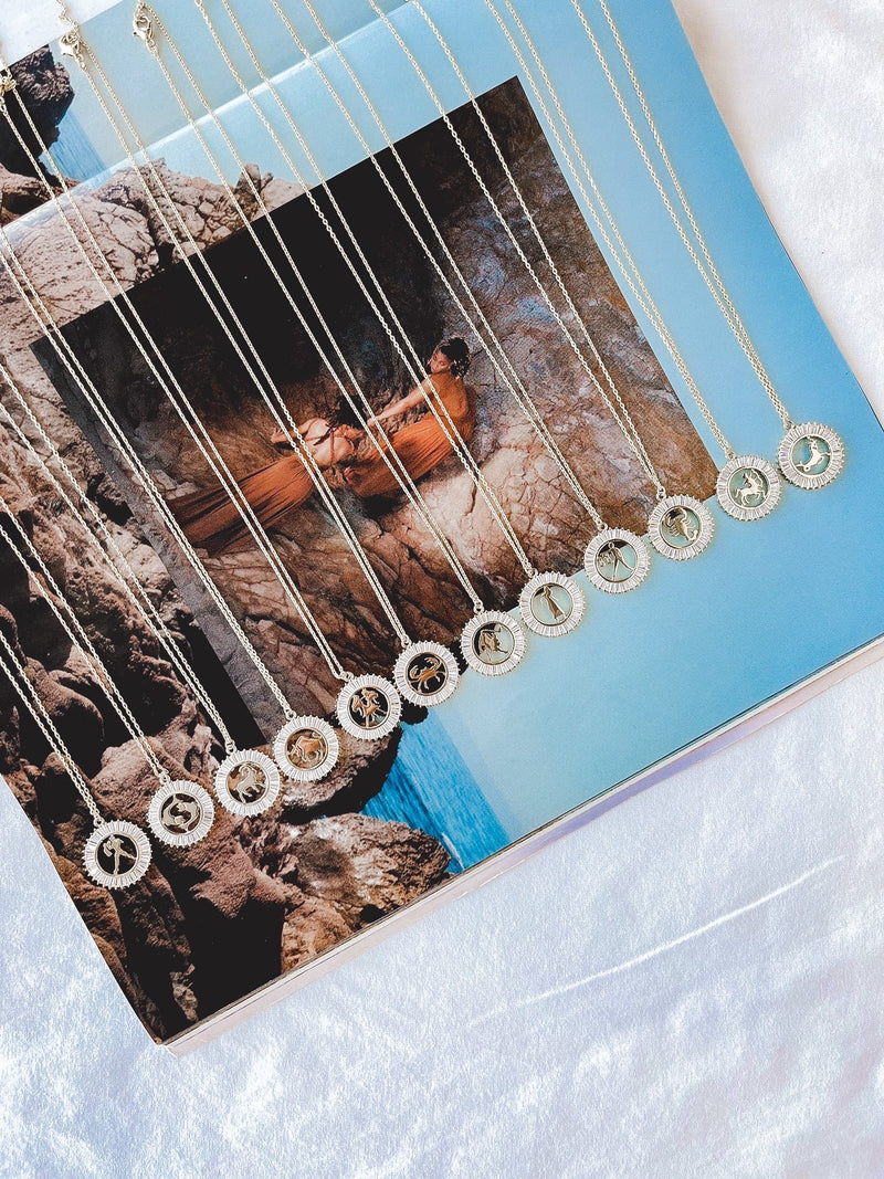 Zodiac Baguette Stone Necklace