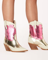 Urie Pink/Gold Western Boot