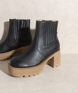 Aubrey Faux Leather Black Platform Boot