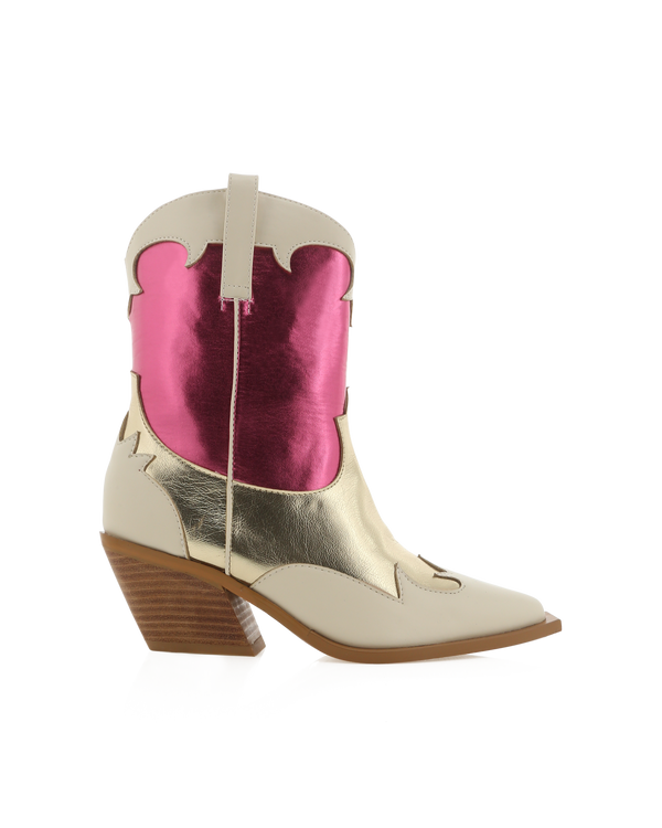 Urie Pink/Gold Western Boot