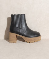 Aubrey Faux Leather Black Platform Boot