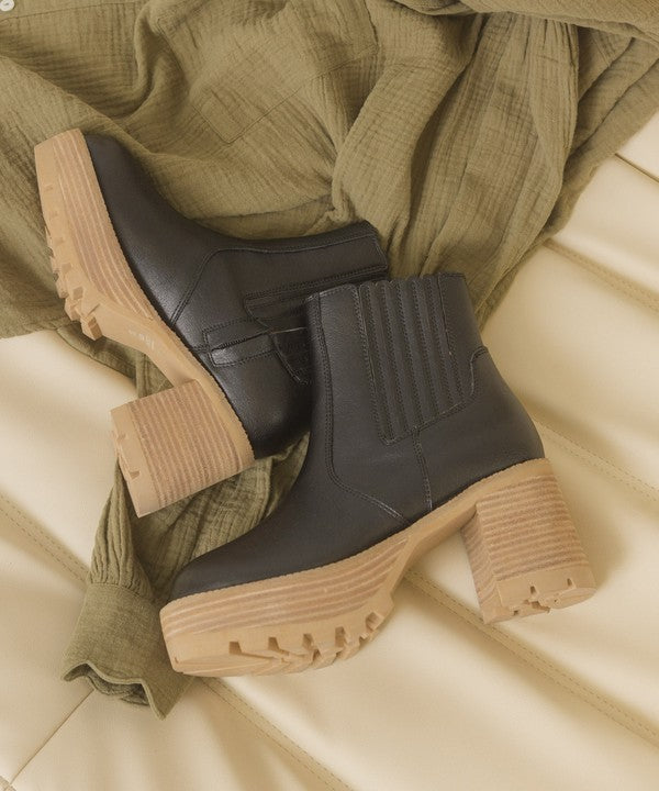 Aubrey Faux Leather Black Platform Boot