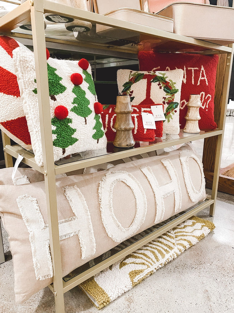 Ho Ho Cotton Chambray Lumbar Pillow