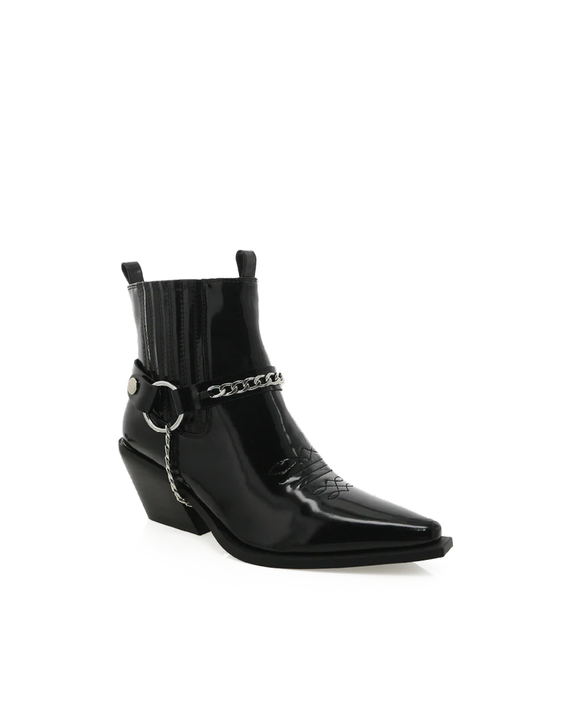 Ellison Black Patent Western Boot